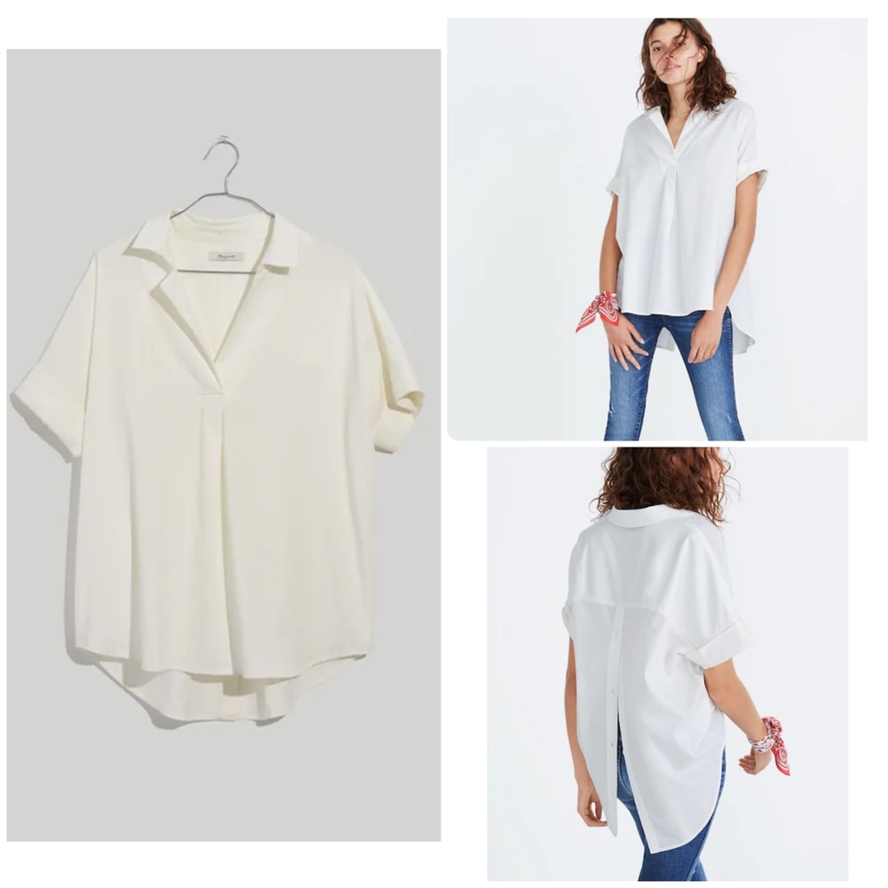 Madewell
Courier Button-Back Shirt in Pure White